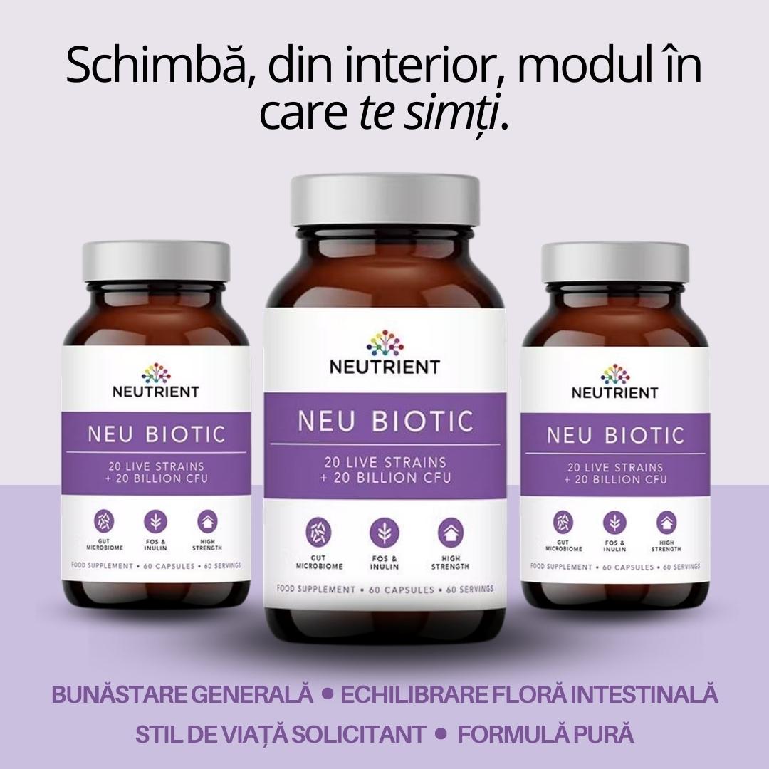 Neu Biotic Multi Strain Probiotic 20 miliarde (60 capsule), Neutrient